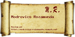 Modrovics Rozamunda névjegykártya